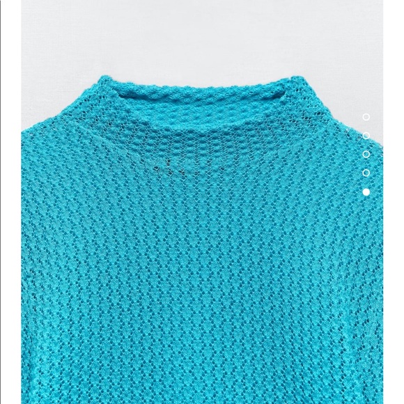 Luxurious blue knit crop top. Matching set available. Beach set. Going out set. - Picture 8 of 9